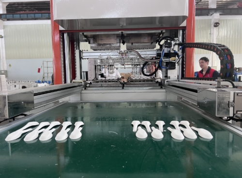 Full Auto pick&place cutting system for Sugarcane Disposable Spoons